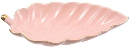 Keramische Plaat Sieraden Lade Scandinavische Stijl Keramische Sieraden Schotel Creatieve Bladvorm Opbergvak Lade Keuken Eetkamer Schotel Roze