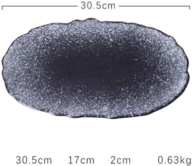 Keramische Restaurant Servies Sushi Plaat Ovale Plaat Vis Plaat Gegrilde Vis Plaat Huishouden Schotel Plaat Vormige Plaat Magnetron Av
