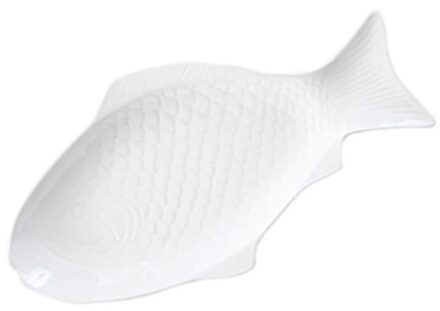 Keramische Servies Creatieve Plaat Vis Vormige Schotel Snack Opslag Vis Pan Voor Restaurant Thuis Diner (11 Inches + Wit) wit / 33.5x18.5cm