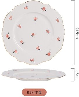 Keramische Servies Hone Diner Gerechten Platen Set Elegante Phnom Penh Slakom Lepel Westerse Steak Dessertbord Keukengerei 8.5 duim plate