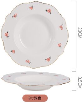 Keramische Servies Hone Diner Gerechten Platen Set Elegante Phnom Penh Slakom Lepel Westerse Steak Dessertbord Keukengerei 9 duim plate