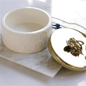 Keramische Sieraden Doos Nordic Stijl Ring Houder Ketting Oorbellen Nail Hanger Desktop Bakje Box Europese Lade Houder Opslag Honeybee