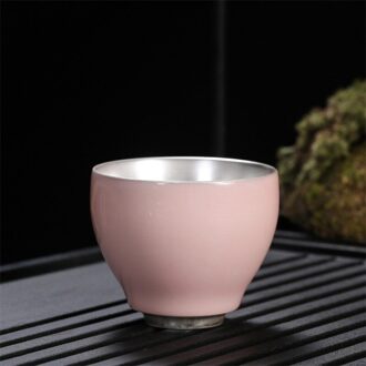 Keramische Sterling Zilveren Theekopje High-End Master Cup Creatieve Gilt Zilver Kung Fu Master Cup Eenvoudige Effen Kleur Kleine thee Kom B