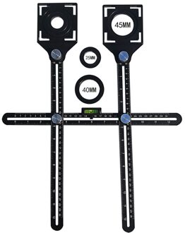 Keramische Tegel Gat Locator Sjabloon Voor Boren Gaten Divider Boor Locator Handvat Heerser Houtbewerking Bouw Tool