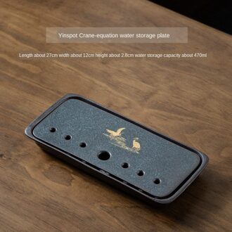 Keramische Thee Dienblad Japanse Stijl Kleine Huishoudelijke Rechthoekige Dubbele Laag Water Opslag Droog Giet Thee Dienblad Kungfu Thee lade thee tray2