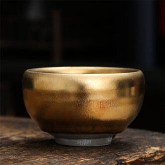 Keramische Vergulde 999 Tea Cup Porselein Puur Goud Kung Fu Master Cup Creatieve Handgemaakte Huishoudelijke Water Mok Kantoor Theekopje Drinkware