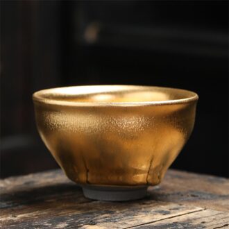 Keramische Vergulde 999 Tea Cup Porselein Puur Goud Kung Fu Master Cup Creatieve Handgemaakte Huishoudelijke Water Mok Kantoor Theekopje Drinkware