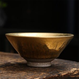 Keramische Vergulde 999 Tea Cup Porselein Puur Goud Kung Fu Master Cup Creatieve Handgemaakte Huishoudelijke Water Mok Kantoor Theekopje Drinkware