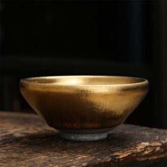 Keramische Vergulde 999 Tea Cup Porselein Puur Goud Kung Fu Master Cup Creatieve Handgemaakte Huishoudelijke Water Mok Kantoor Theekopje Drinkware