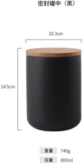Keramische Verzegelde Met Houten Deksel Tank Koffie Thee Kruiden Bergingen Fles Keuken Voedsel Goederen Grove Korrel Opslag Huishouden
