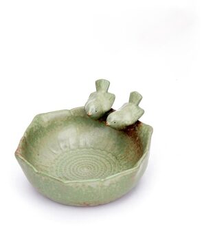 Keramische Vogel Bowls Tafel Ornamenten Decoratieve Vogel Feeder Fruitschaal Voedsel Bevatten Ambachten Snack Opbergvak Keramische Schotel