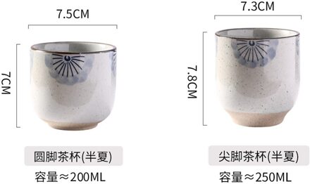 Keramische Water Cup Handgeschilderde Commerciële Koffie Thee Ruwe Aardewerk Casual Cup Koffie Cup Streep Mok Arabisch Thee Set A 200ml a stuk