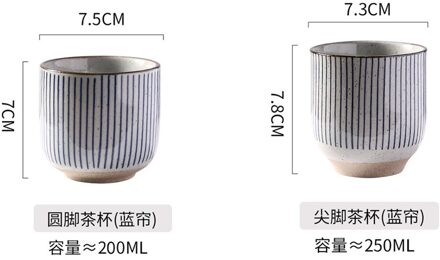 Keramische Water Cup Handgeschilderde Commerciële Koffie Thee Ruwe Aardewerk Casual Cup Koffie Cup Streep Mok Arabisch Thee Set B 250ml a stuk