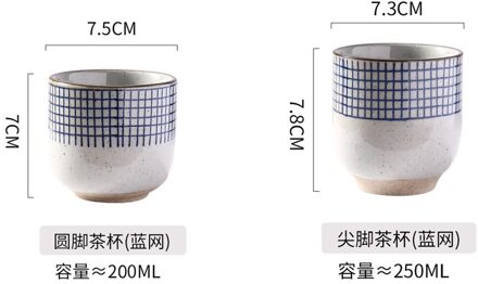 Keramische Water Cup Handgeschilderde Commerciële Koffie Thee Ruwe Aardewerk Casual Cup Koffie Cup Streep Mok Arabisch Thee Set D 200ml a stuk