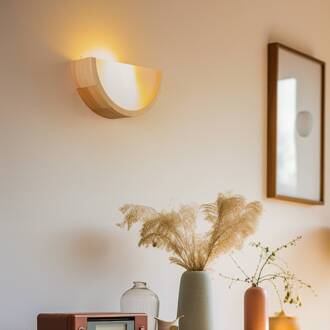 Kerio wandlamp, 27,5 cm, grenen naturel kiefer natuur, wit