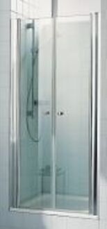 Kermi Atea Draaideur 2-delig 120x200cm Zilver hoogglans/Helder glas (antikalk)