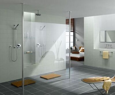 Kermi Walk-in Shower Free Inloopdouche 138x200cm Mat zilver/Helder glas