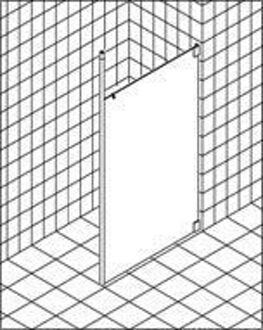 Kermi Walk-in Shower Wall xs Inloopdouche rechts 120x200cm Zilver hoogglans/Helder glas