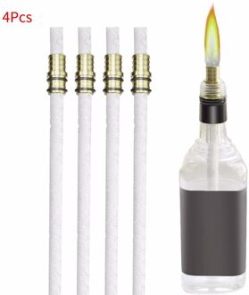 Kerosine Wieken Set Lange Levensduur Wieken Holder Torch Wijn Fles Olie Kaars Katoen Wieken Messing Mount Olie Lamp Maken Accessoire # G2 4stk