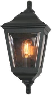 Kerry - buitenwandlamp voor directe wandmontage zwart, helder