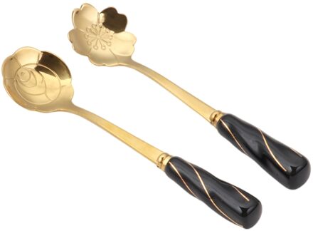 Kersenbloesems Rose Goud Lepels Set Koffielepel Taart Dessert Lepel Creatieve Prachtige Servies Lepels 01