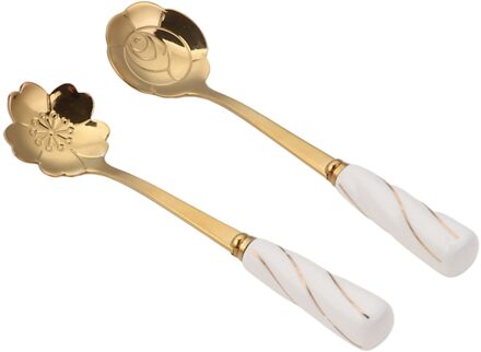 Kersenbloesems Rose Goud Lepels Set Koffielepel Taart Dessert Lepel Creatieve Prachtige Servies Lepels 03