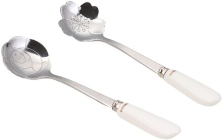 Kersenbloesems Rose Goud Lepels Set Koffielepel Taart Dessert Lepel Creatieve Prachtige Servies Lepels 04