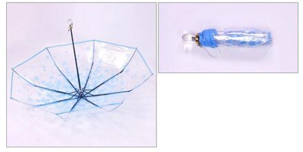Kersenbloesems Transparante Paraplu Compact Vouwen Winddicht Stijl Clear Paraplu Regen Voor Vrouwen Mannen Zon Regen Paraplu Blauw