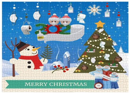 Kerst 1000 Pcs Puzzel Mooie Sneeuw Scène Feestelijke Home Entertainment Speelgoed 3