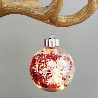 Kerst Bal Ornament Led Decoratieve Licht Voor Bruiloften Kerstboom Decoratie Ornamenten rood