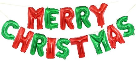 Kerst Ballon 16 Inch Vrolijk Kerstfeest Brief Ballon Mall Festival Partij Decoratie Aluminium Folie Ballon Pakket rood groen