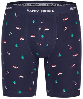 Kerst boxershorts heren met lange pijpen boxer briefs 2-pack groen/blauw - maat L Veelkleurig