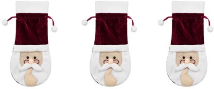 Kerst Bril Oude Man Wijnfles Tas Kerst Wijn Cover Rode Kerstman Wijnfles Cover