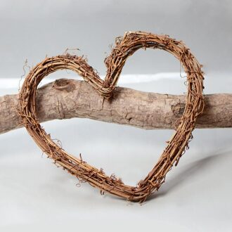 Kerst Bruiloft Rotan Diy Ambachtelijke Projecten Natuurlijke Takje Grapevine Hartvormige Krans Opknoping Rotan Feestelijke Raam Deur Decor 20CM