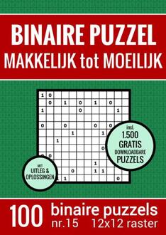 Kerst Cadeau - Binaire Puzzel - Makkelijk Tot Moeilijk - Puzzelboek Met 100 Binairo's - Nr.15 - Puzzelboeken & Meer