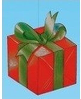Kerst cadeau hangdecoratie - 27 x 22 cm - papier - brandvertragend - kerstversiering Multi