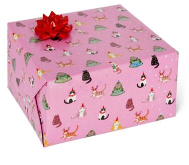 kerst cadeaupapier - kitty