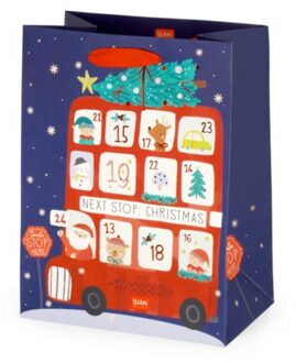 kerst cadeautas medium - kerst bus