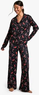 Kerst Candy Cane Langarm Broek Set, Black - 42