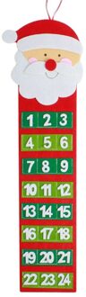 Kerst Countdown Kalender Kerst Non-Woven Deur Muur Kalender Hanger Kerst Woondecoratie Kalender kerstman