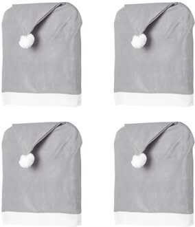 Kerst Decoratie Grijs Niet-geweven Grote Hoed Stoel Cover Kruk Set Diner Stoel Back Covers Tafel Party Decor jaar Party