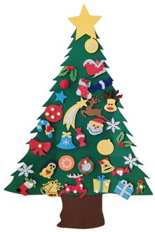 Kerst Decoratie Kinderen Handgemaakte Diy Drie-Dimensionale Vilt Doek Kerstboom Voor Kids Xmas Deur Muur Opknoping