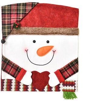 Kerst Decoratie Stoel Cover Zachte Flanellen Stof Santa Sneeuwpop Elanden Kruk Mat Voor Thuis Eetkamer Woonkamer sneeuwman