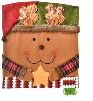 Kerst Decoratie Stoel Cover Zachte Flanellen Stof Santa Sneeuwpop Elanden Kruk Mat Voor Thuis Eetkamer Woonkamer