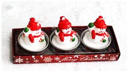 Kerst Decoratie Theelichtje Kerst Rookloze Kaars Thee Licht Santa Sneeuwpop Pakket Theelichtje voor Thuis Feestdagen sneeuwman