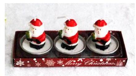 Kerst Decoratie Theelichtje Kerst Rookloze Kaars Thee Licht Santa Sneeuwpop Pakket Theelichtje voor Thuis Feestdagen Standing santa