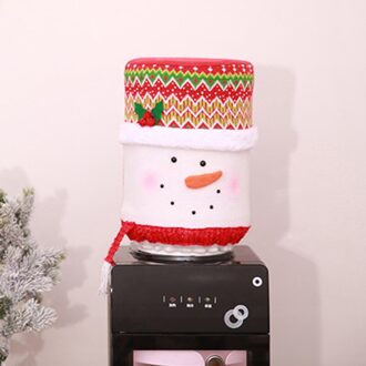 Kerst Decoratie Water Dispenser Stofkap Doek Bescherming Water Dispenser Stof Katoen Linnen Jas Cover snow man