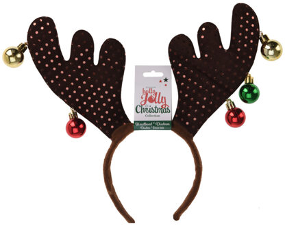 Kerst diadeem/haarband bruin rendier gewei voor volwassenen