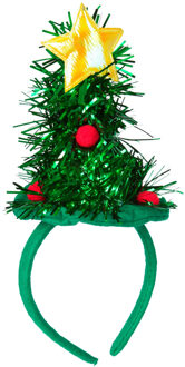 Kerst diadeem/haarband - kerstboom met piek - groen