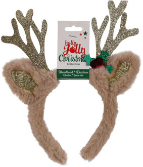 Kerst diadeem - rendier gewei - lichtbruin
